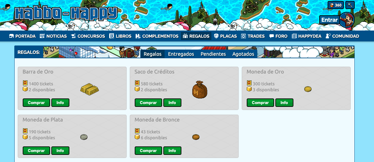 La tienda de regalos de Habbo Happy se actualiza con una gran