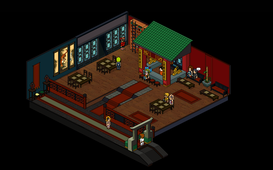 Rooms wiki. Хаббо постройки. Паб Habbo. Хаббо кофейня. Habbo Bar building.